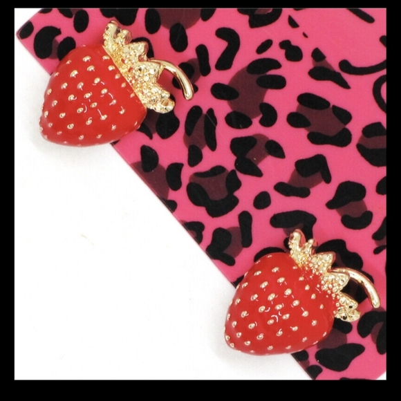 Betsey Johnson Strawberry Earrings - Picture 2 of 2